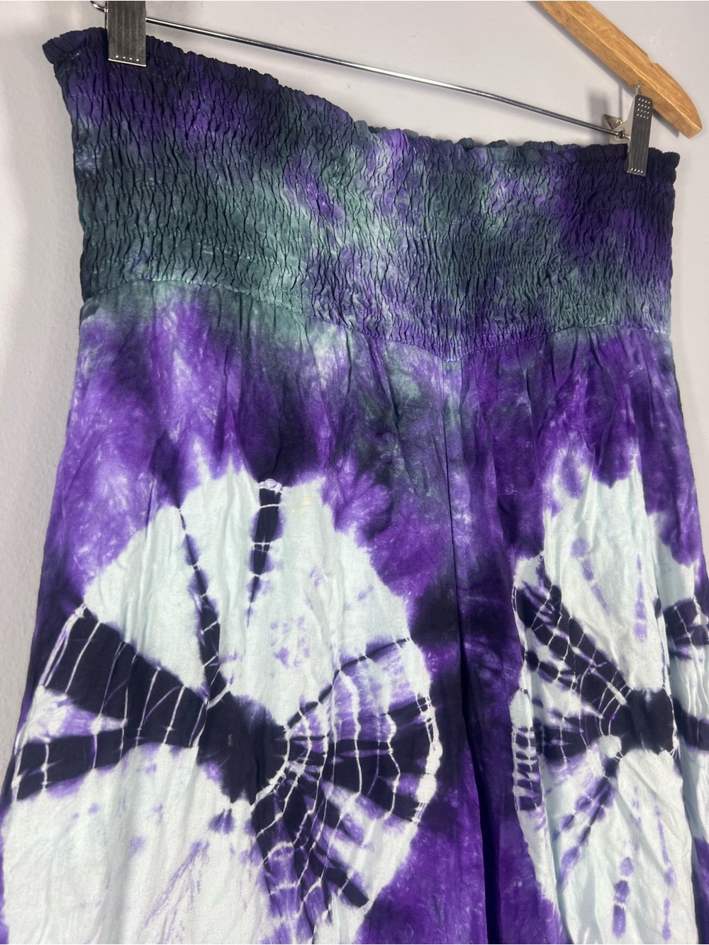 Earthbound Tie Dye Hippie Boho Wide Leg Stretchy Waist Pants Small - Picture 4 of 7